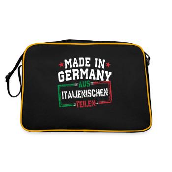 Made in Germany aus Italien - Retro Tasche - Schwarz/Gold - Hinten
