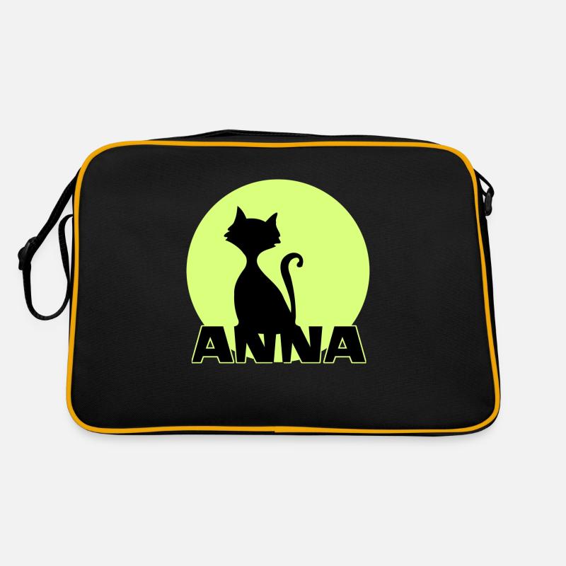 Anna first name birthday gift moonlight cat Retro Bag