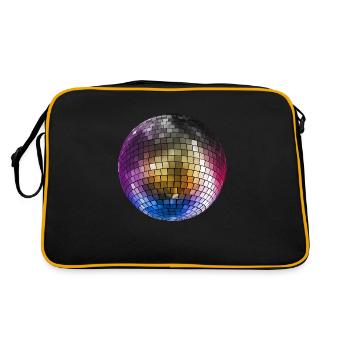Diskokugel Mirrorball farbig - Retro Tasche - Schwarz/Gold - Hinten