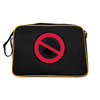 sign prohibits biere1 drink alcohol - Retro Bag - black/gold - Back