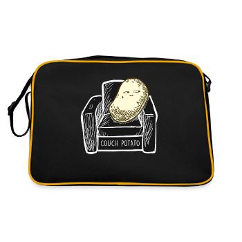 Kartoffel-Couch Potato-Faulenzer-Geschenkidee - Retro Tasche - Schwarz/Gold - Hinten