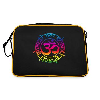 aum_om_shantil_rainbow - Retro Tasche - Schwarz/Gold - Hinten