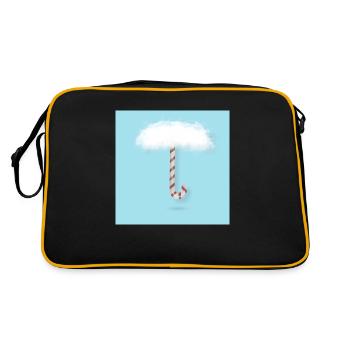 Candy Cane with Clouds - Retro Bag - black/gold - Back