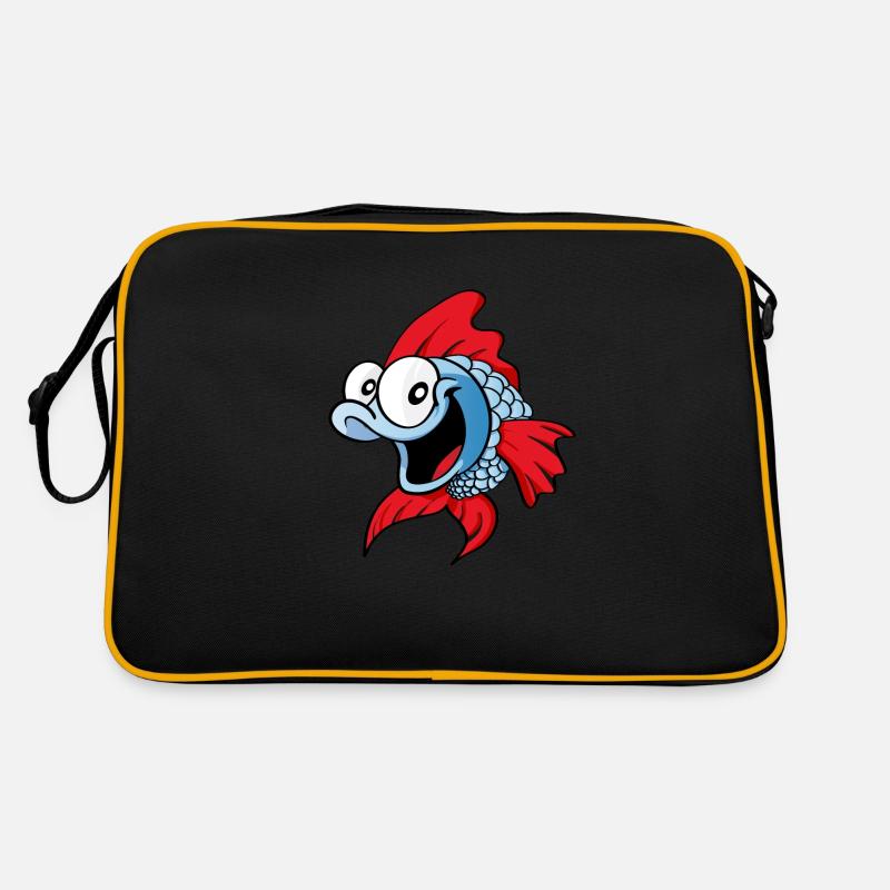 Funny Fish - Retro Tasche - Schwarz/Gold