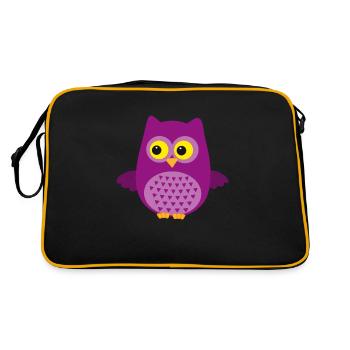 Eule - Retro Tasche - Schwarz/Gold - Hinten