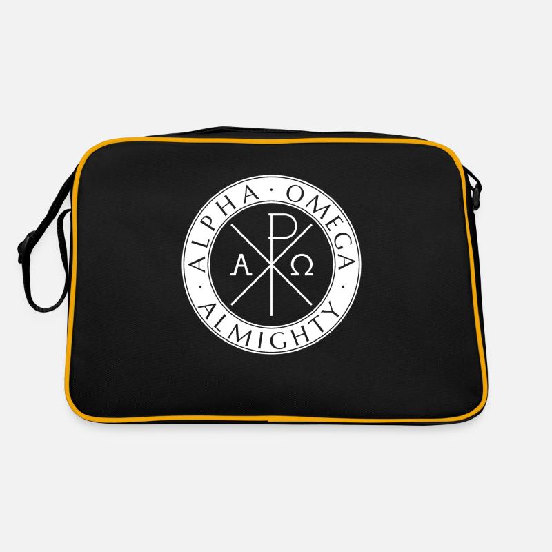 Alpha Omega Almighty White - Retro Tasche - Schwarz/Gold