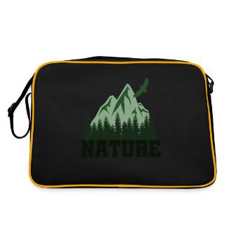 Nature...Natur im Nationalpark - Retro Tasche - Schwarz/Gold - Hinten