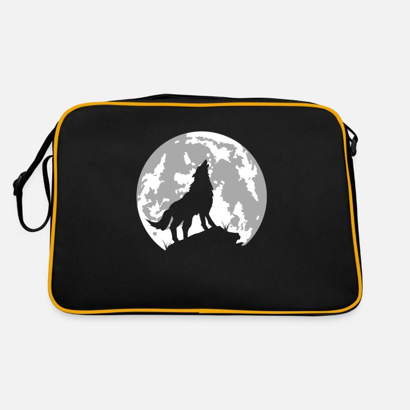wolf full moon Retro Bag