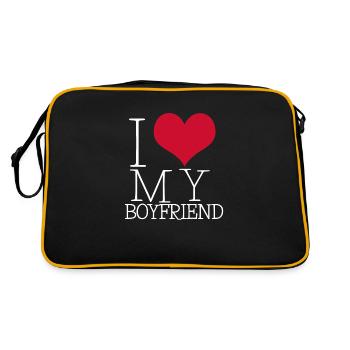 i love my boy - Retro Tasche - Schwarz/Gold - Hinten