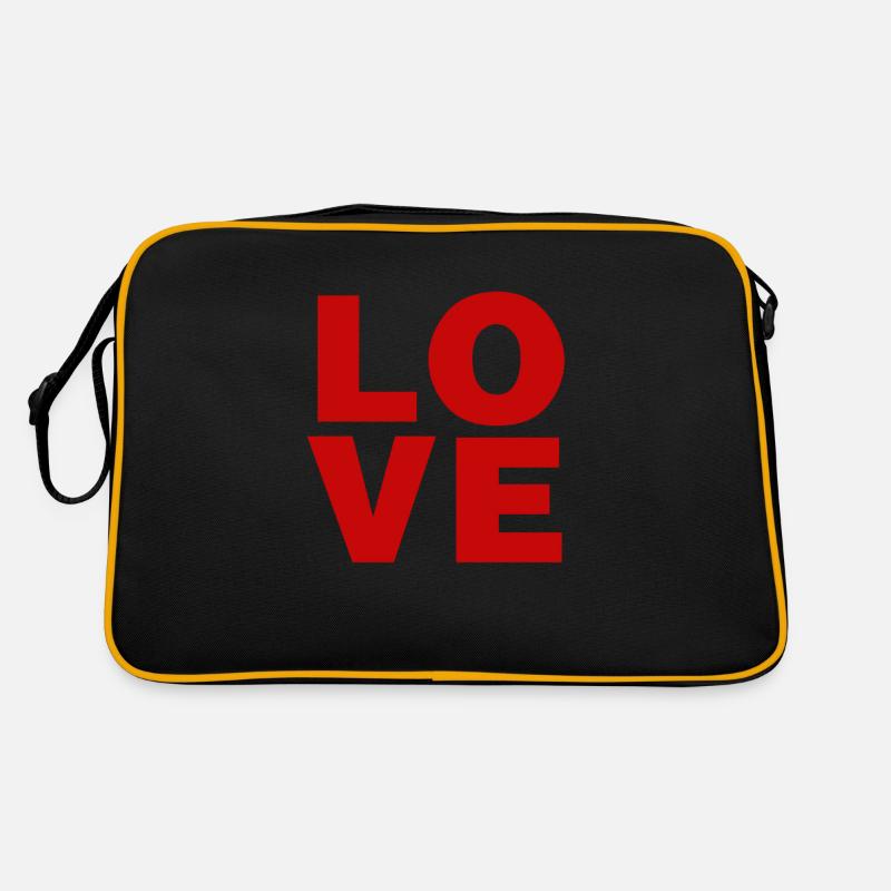 LIEBE Valentinstag - Retro Tasche - Schwarz/Gold