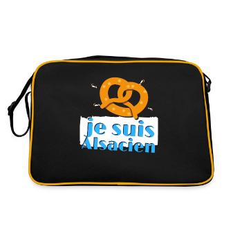 je suis alsacien strasbourg colmar mulhouse cadeau - Sac Retro - noir/or - Dos