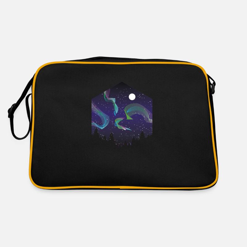 Polar Lichter 2 - Retro Tasche - Schwarz/Gold