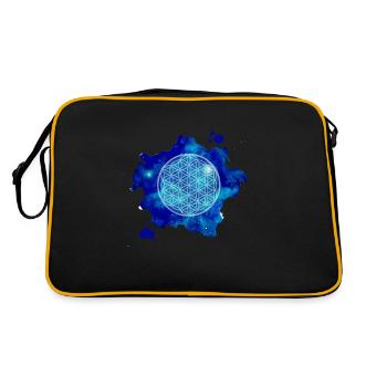 blume des lebens - Retro Tasche - Schwarz/Gold - Hinten