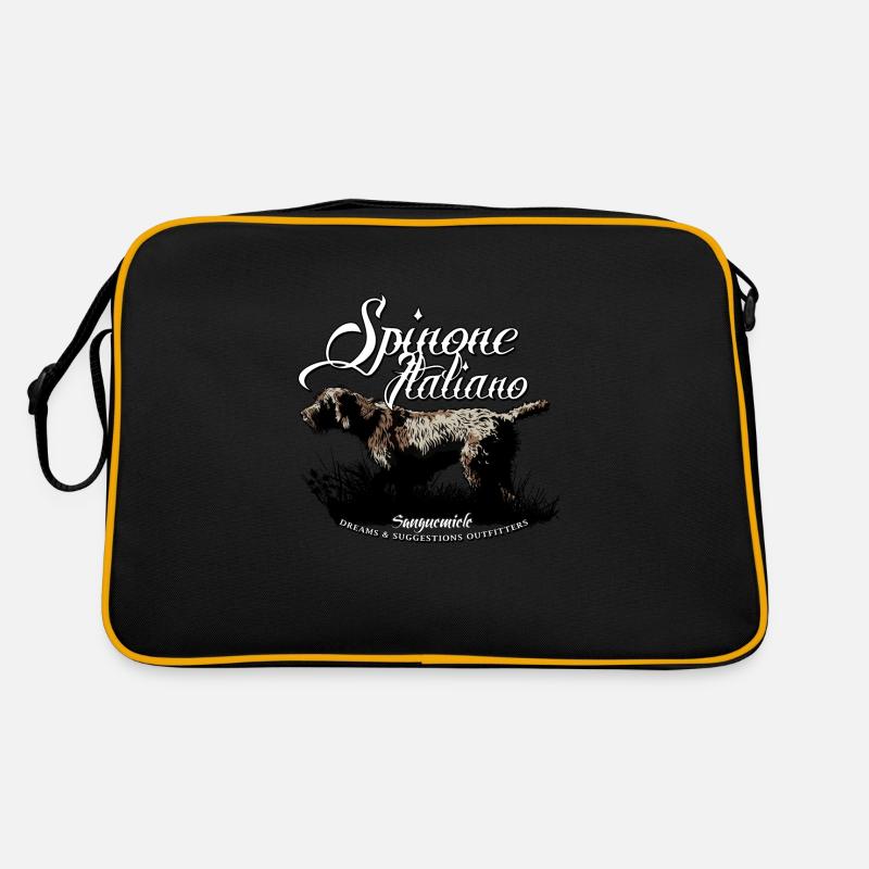 spinone_italiano_pointing - Borsa retrò - nero/oro
