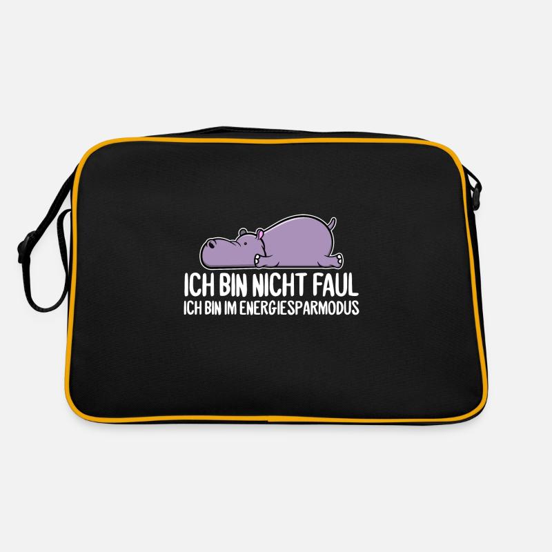 Lustiges Nilpferd Flusspferd Zeichnung Geschenk Retro Tasche