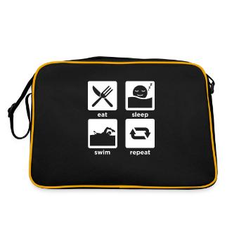eat sleep swim repeat - Retro Tasche - Schwarz/Gold - Hinten