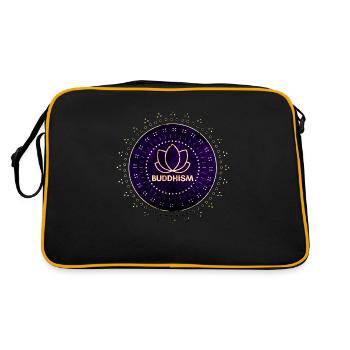 Buddhismus Englisch - Retro Tasche - Schwarz/Gold - Hinten