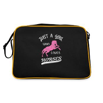 Horse Lover - Retro Tasche - Schwarz/Gold - Hinten