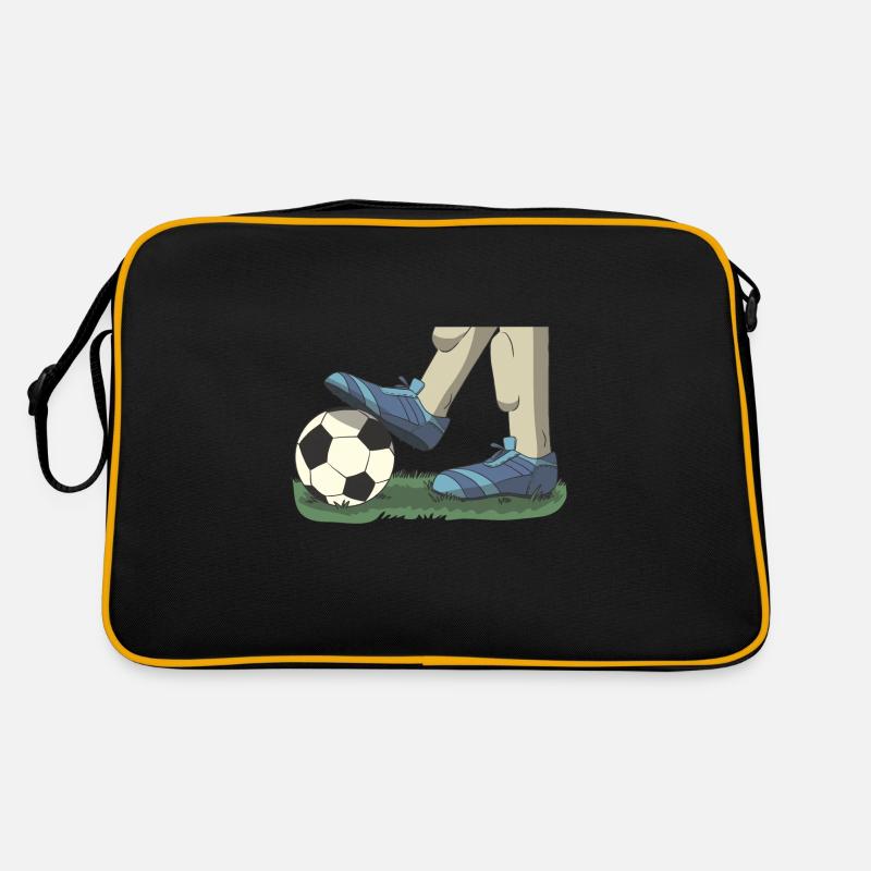 Fußball Stollenschuhe - Retro Tasche - Schwarz/Gold