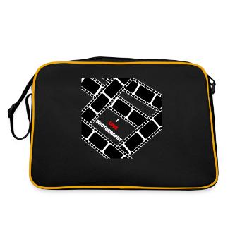 I love photography - Retro Tasche - Schwarz/Gold - Hinten