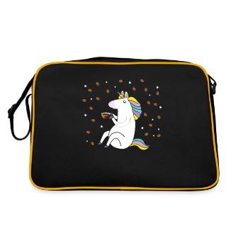 Licorne apprécie son café. - Sac Retro - noir/or - Dos