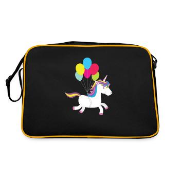 Unicorn takes off with balloons - Retro Bag - black/gold - Back