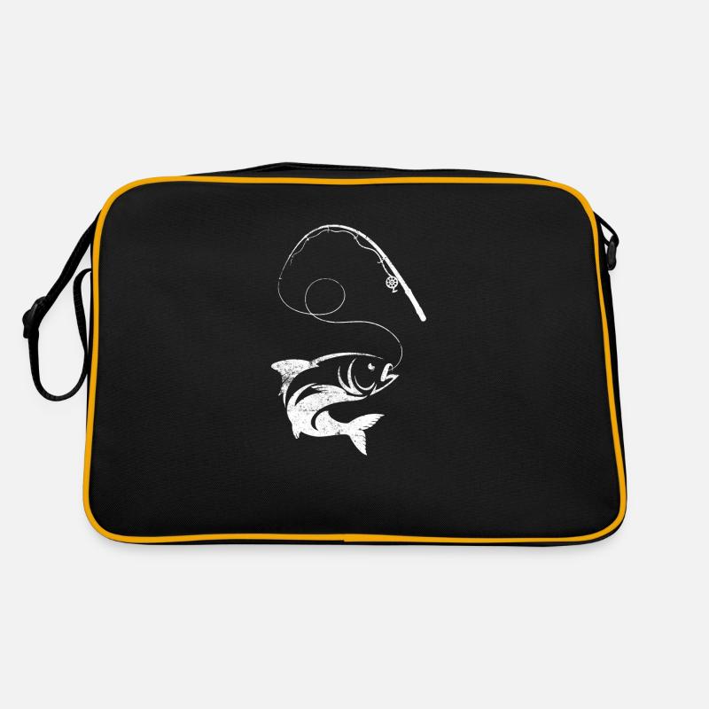 Icône de poisson pêche pêche - Sac Retro - noir/or