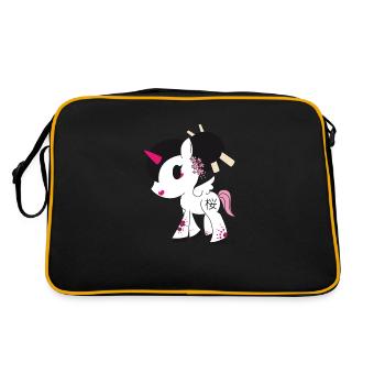 Unicorn - Licorne : Sakura - Sac Retro - noir/or - Dos