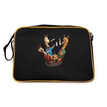 Alpaka Bar Tisch Kartenspielen Rauchen Männerabend - Retro Tasche - Schwarz/Gold - Hinten