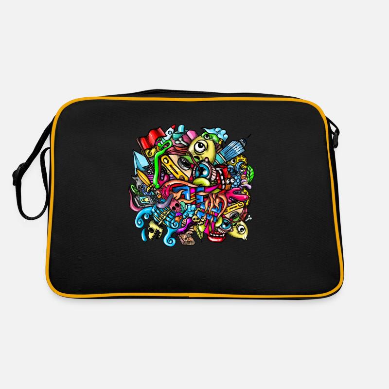 Gekritzel Retro Tasche