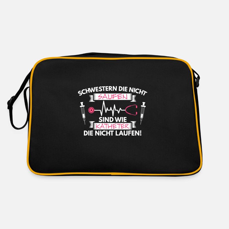 Krankenschwester Pfleger Spruch Saufen Geschenk Retro Tasche