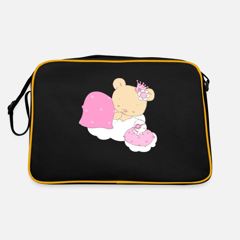 Bear princess sleeping on cloud Retro Tasche