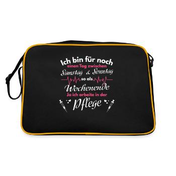 Krankenschwester Pfleger Spruch Pflege Geschenk - Retro Tasche - Schwarz/Gold - Hinten