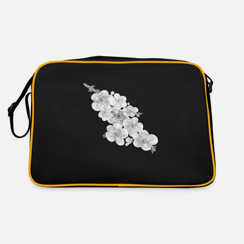 Kirschblüten - Retro Tasche - Schwarz/Gold