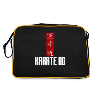Karate-Do T-Shirt Design mit japanisches Kanji - Retro Tasche - Schwarz/Gold - Hinten