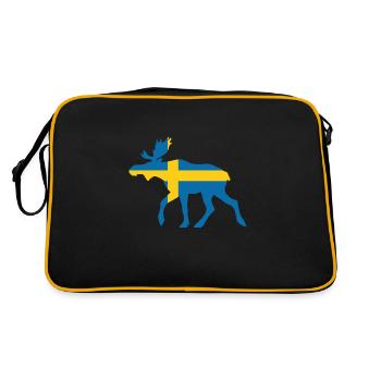 Sweden Moose - Retro Tasche - Schwarz/Gold - Hinten