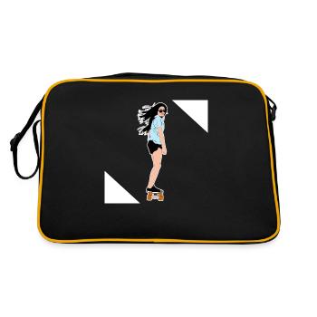 Skater Skater Girl Faire de la planche à roulettes - Sac Retro - noir/or - Dos