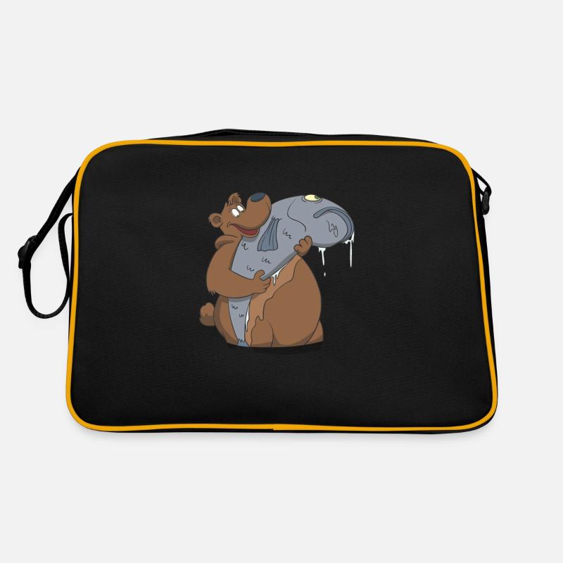 A bear with angler trophy fish gift Retro Bag