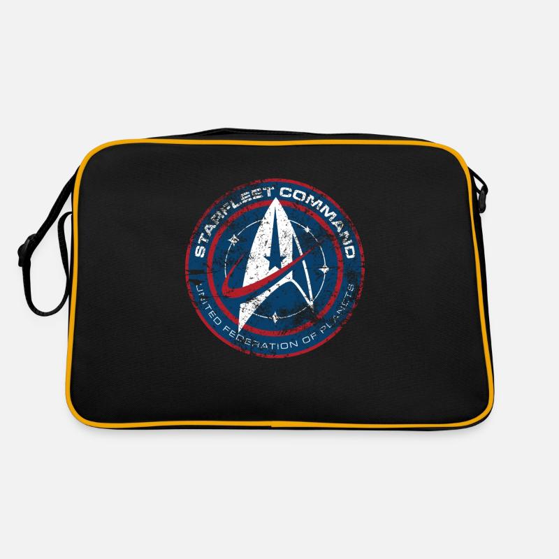 Star Trek Discovery Abzeichen Sternenflotte - Retro Tasche - Schwarz/Gold