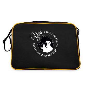 Cheval t-shirt et cadeau de chat - Sac Retro - noir/or - Dos