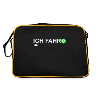 e-Mobilität Klimawandel Ich fahre elektrisch - Retro Tasche - Schwarz/Gold - Hinten