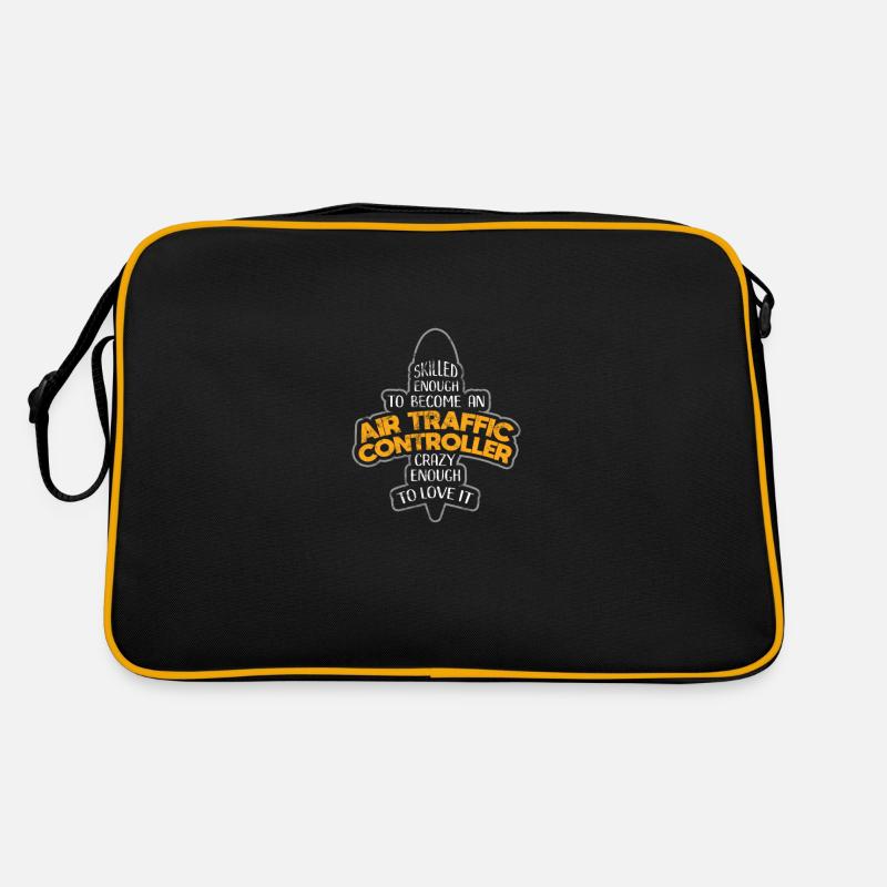Fluglotse Air Traffic Controller - ATC Luftverkehr - Retro Tasche - Schwarz/Gold