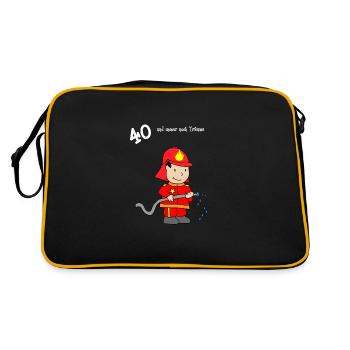 40ème anniversaire avec pompier mignon - Sac Retro - noir/or - Dos