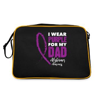 Alzheimer's Purple - Retro Bag - black/gold - Back