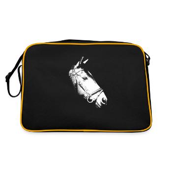 Pferdekopf - Retro Tasche - Schwarz/Gold - Hinten