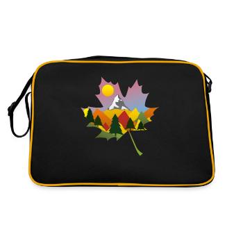 Mountain autumn leaf - Retro Bag - black/gold - Back