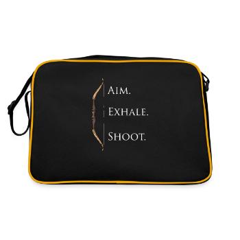 Aim Exhale Shoot Langbogen Bogenschießen Sport - Retro Tasche - Schwarz/Gold - Hinten