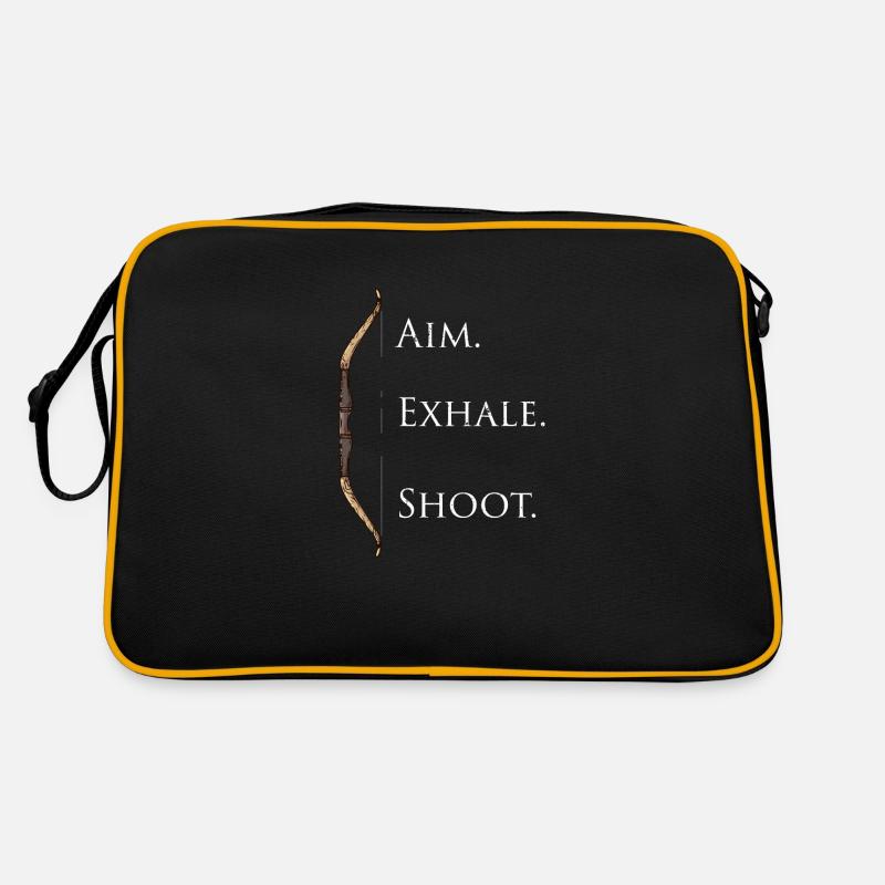 Aim Exhale Shoot Langbogen Bogenschießen Sport Retro Tasche