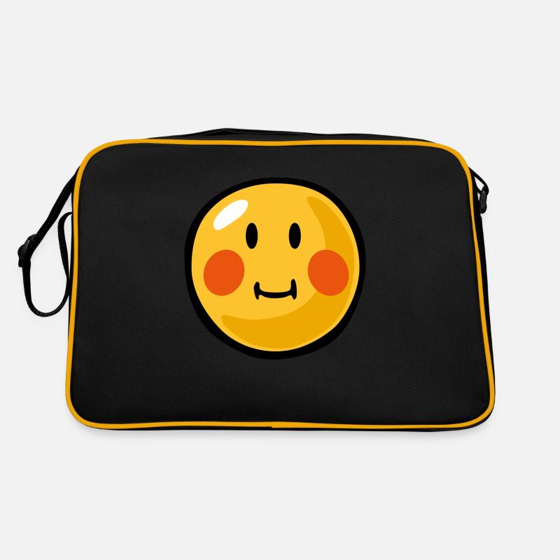 Smiley blushed - Retro Tasche - Schwarz/Gold