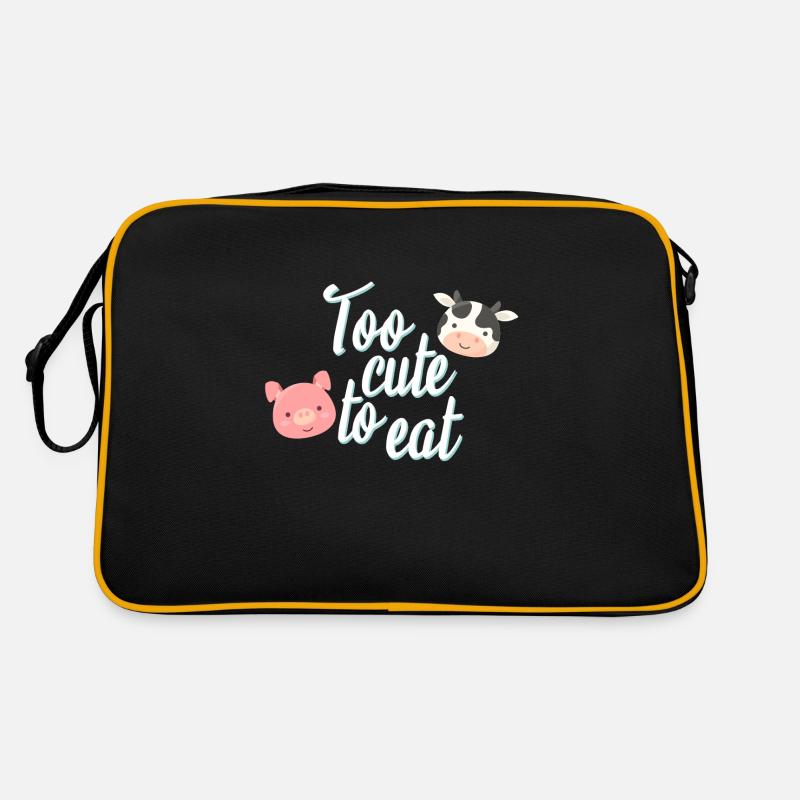 Végétarien végétalien disant végétarien sans viande - Sac Retro - noir/or
